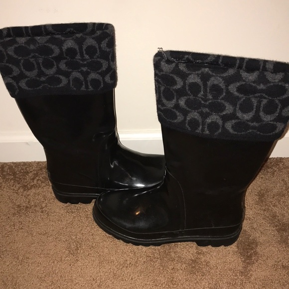 Black Coach Rainboots